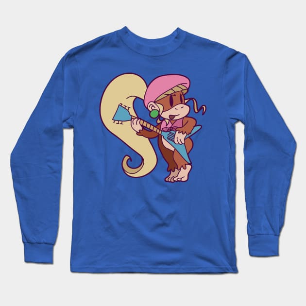 Cute Guitarist Dixie Kong Long Sleeve T-Shirt by saradaboru